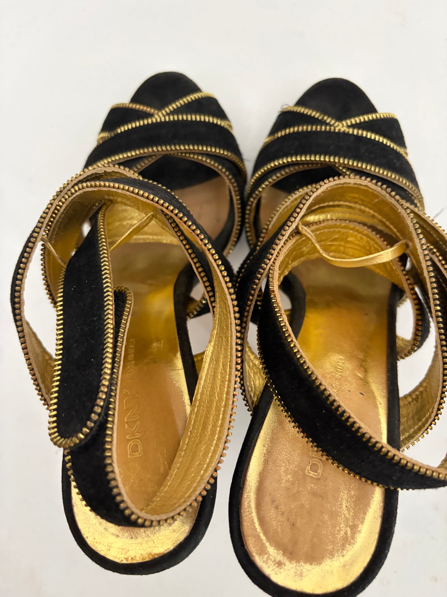 DKNY Black and Gold Heels