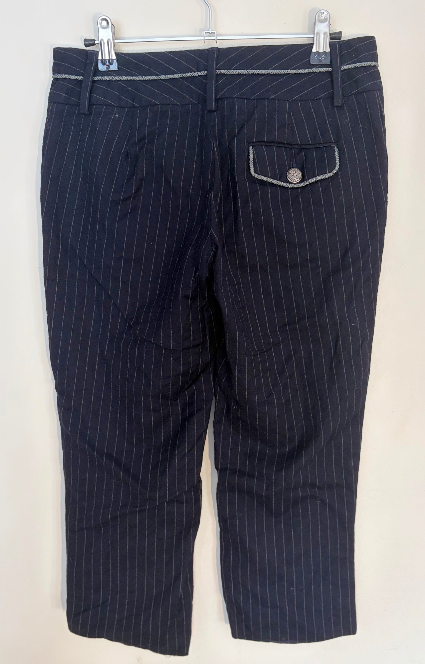 Massimo Dutti Navy Pinstripe Capris