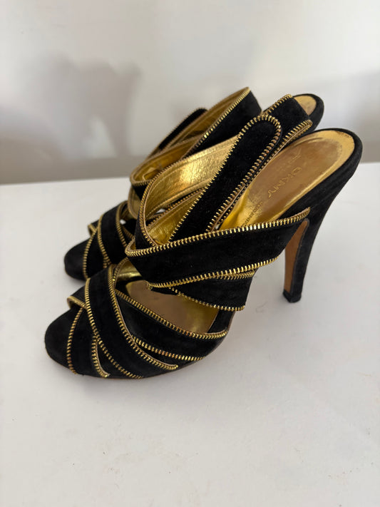 DKNY Black and Gold Heels