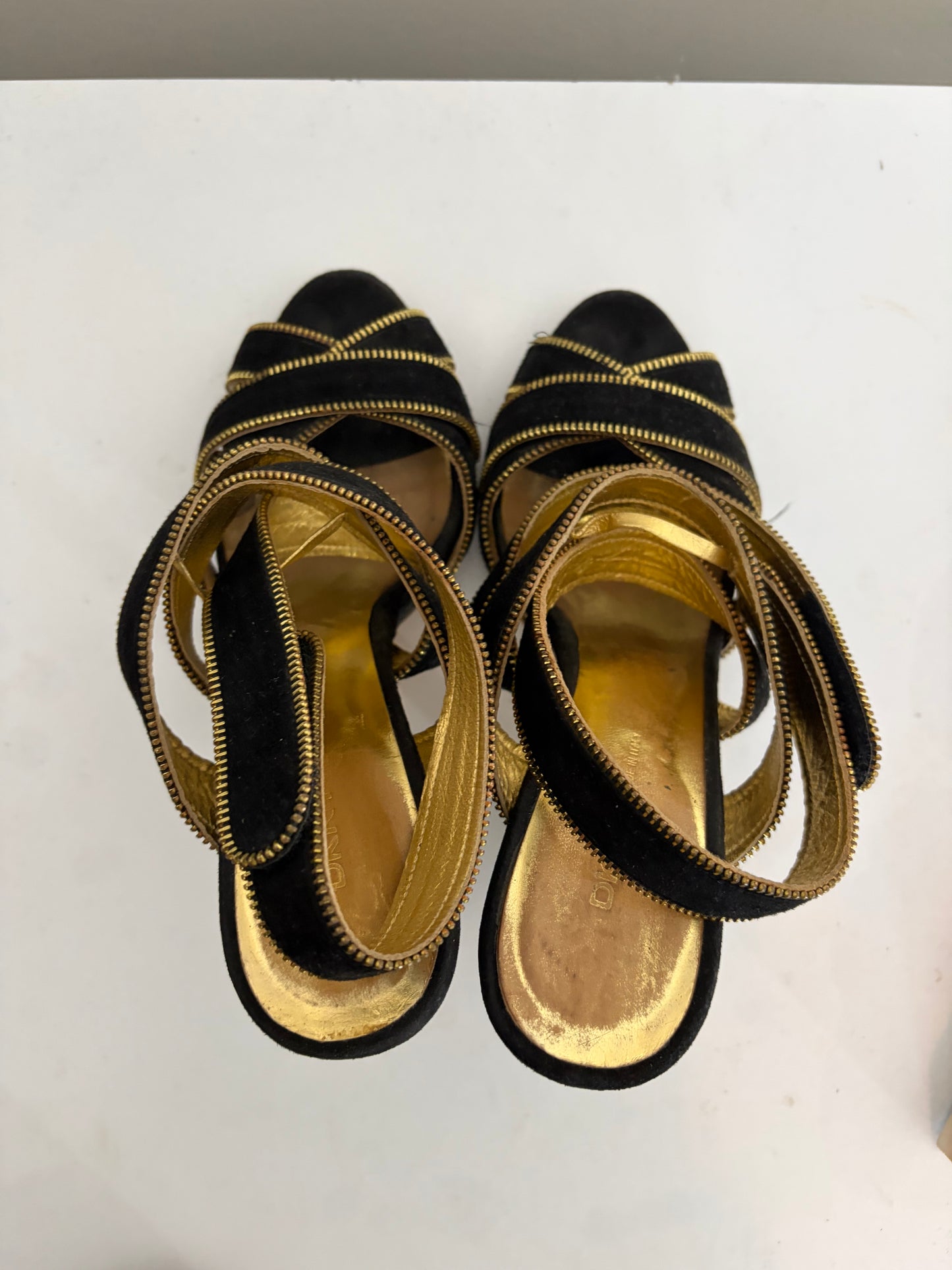 DKNY Black and Gold Heels