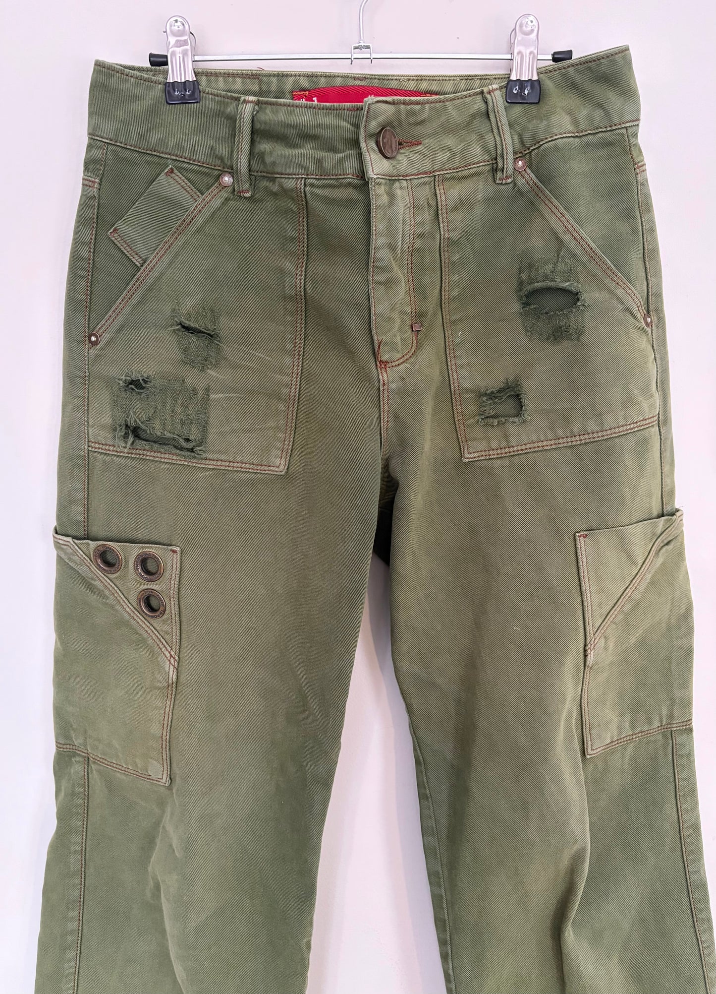 Vintage Khaki Distressed Jeans