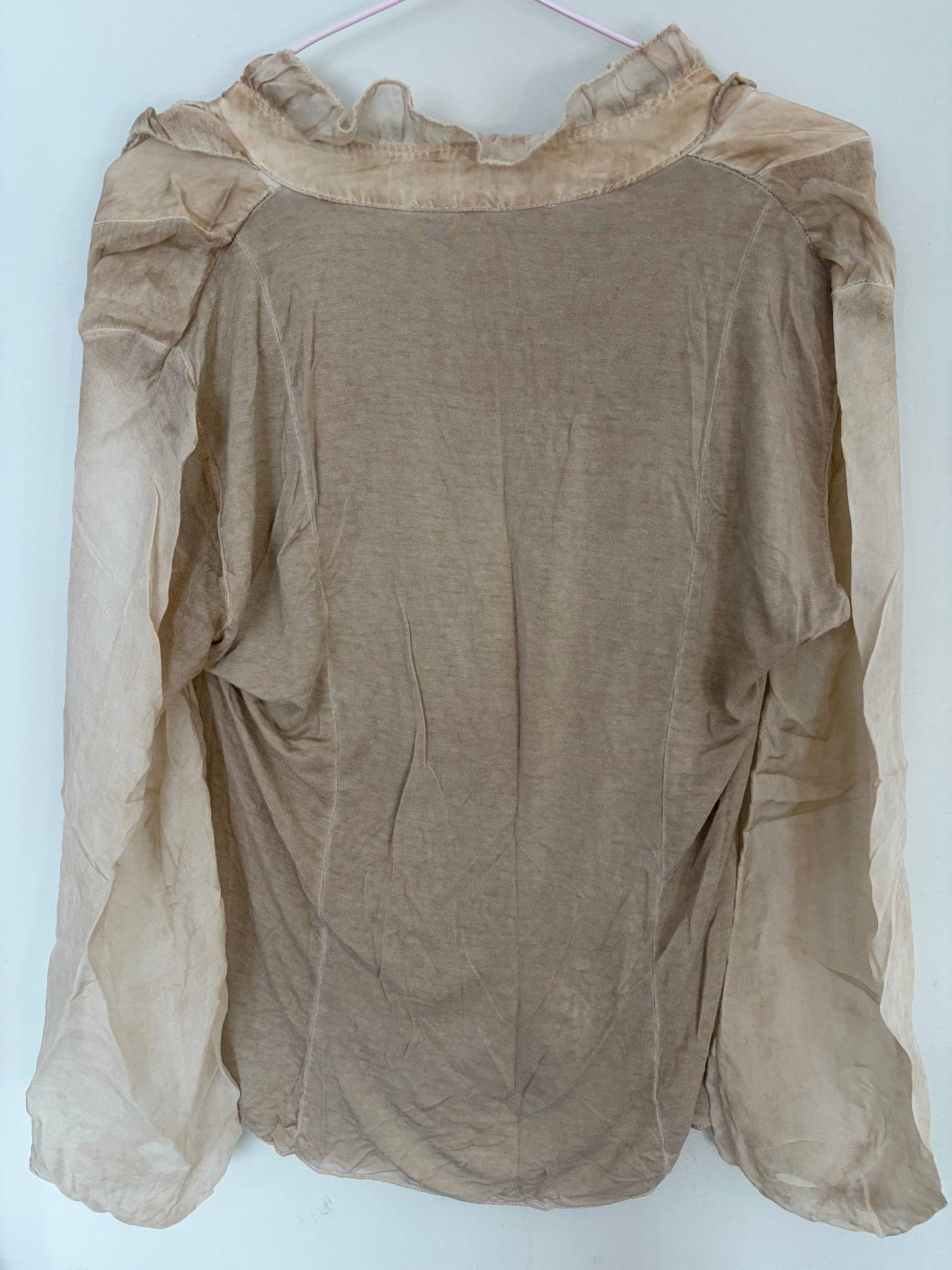 Beige Ruffled Blouse