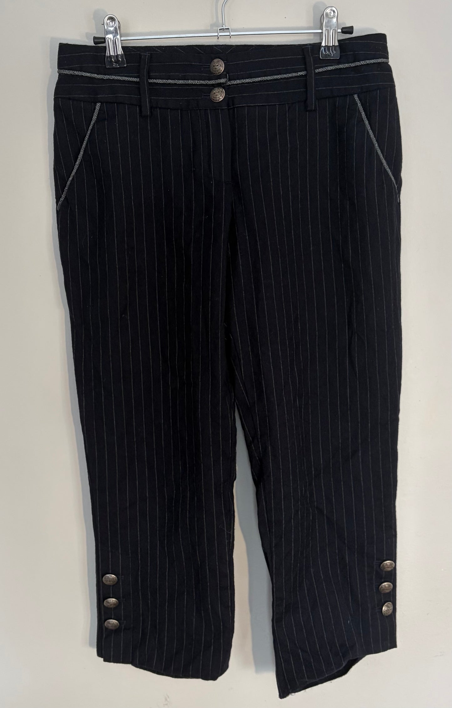 Massimo Dutti Navy Pinstripe Capris
