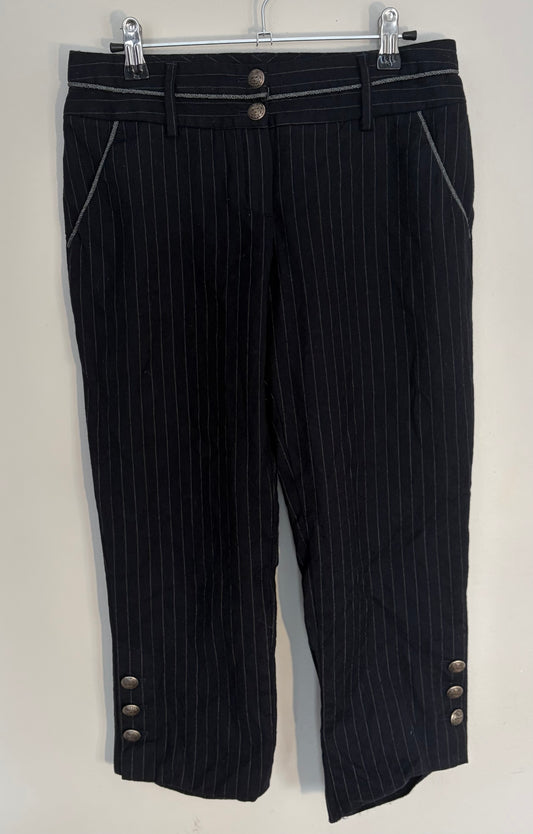 Massimo Dutti Navy Pinstripe Capris