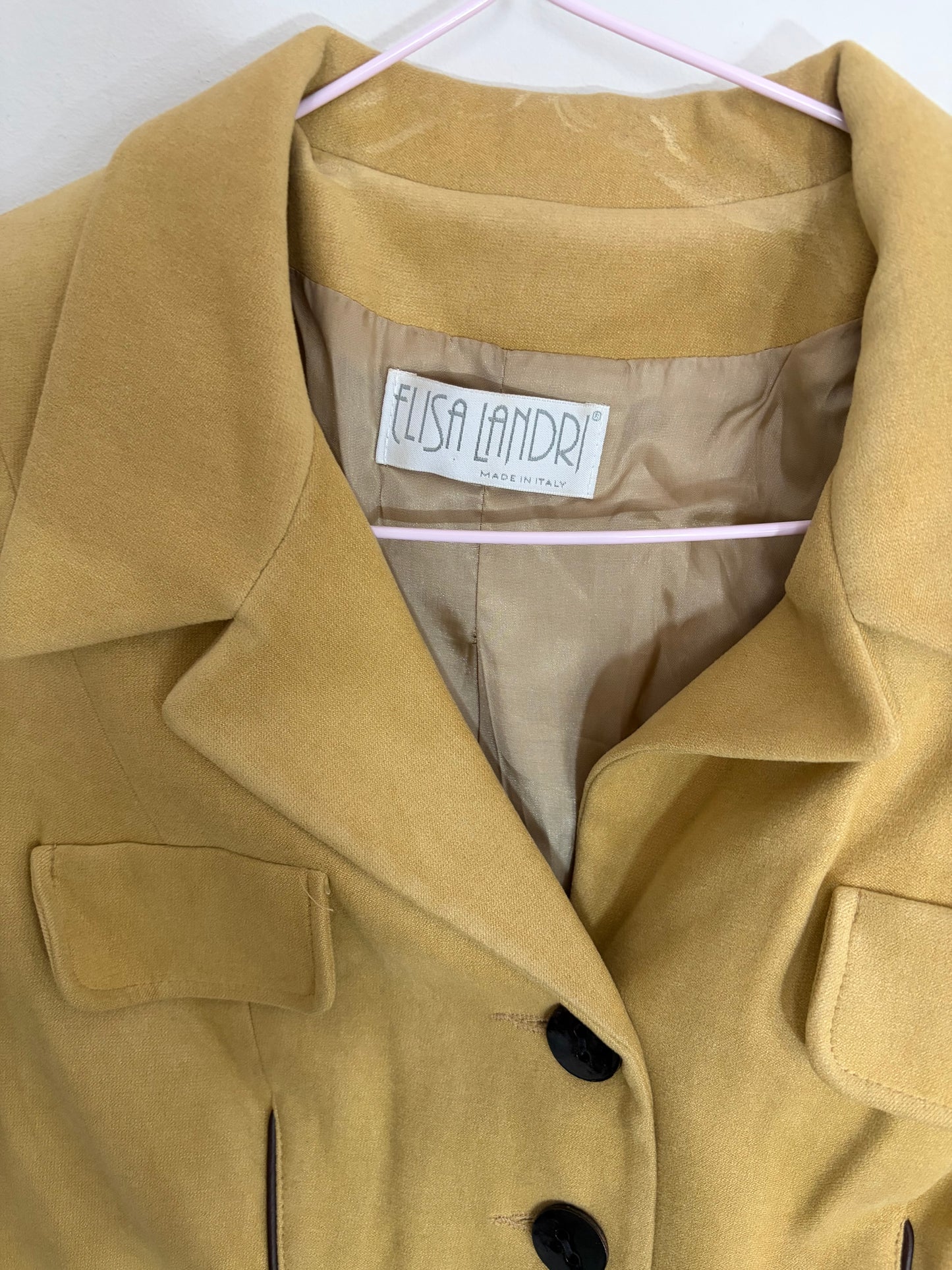 Elisa Landri Yellow Velour Blazer