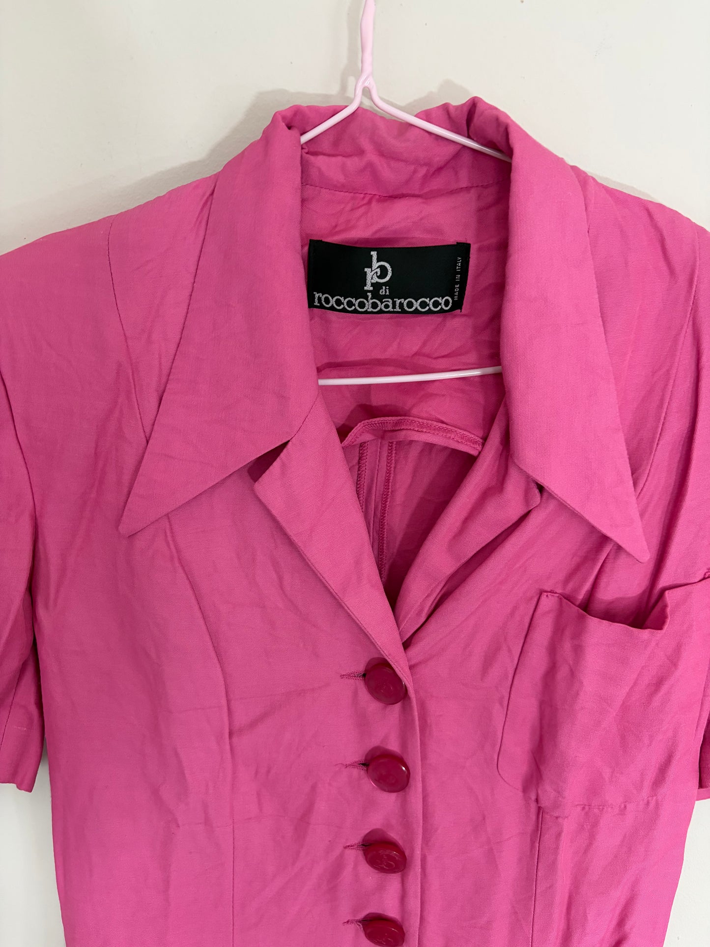 Roccobarocco Pink 70s Collared Jacket