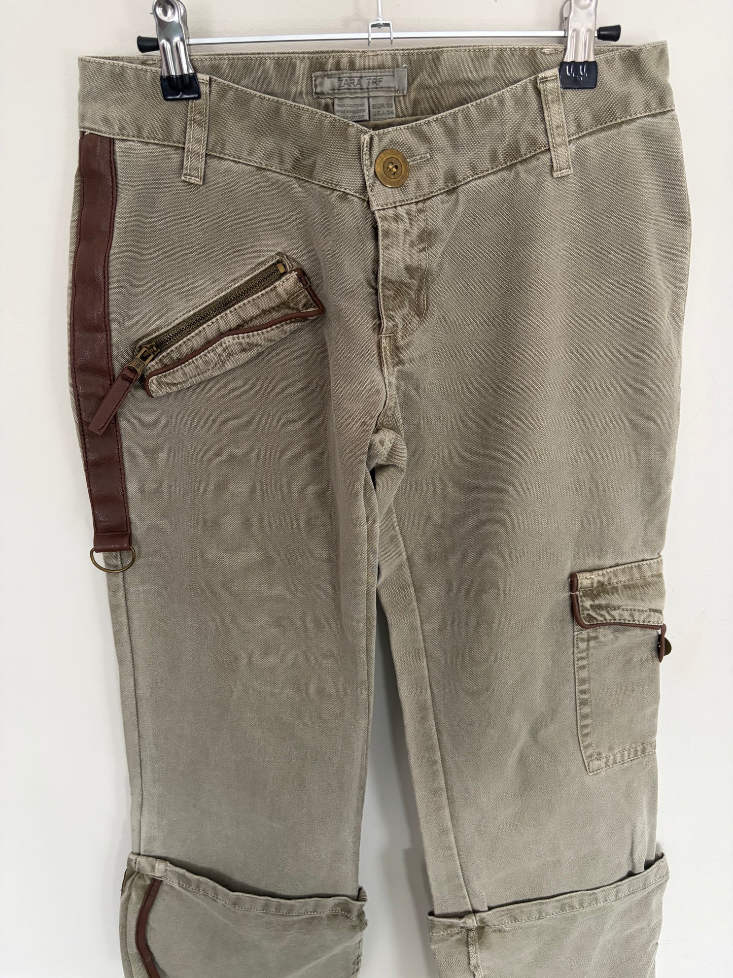 Zara Khaki Cargo Capris