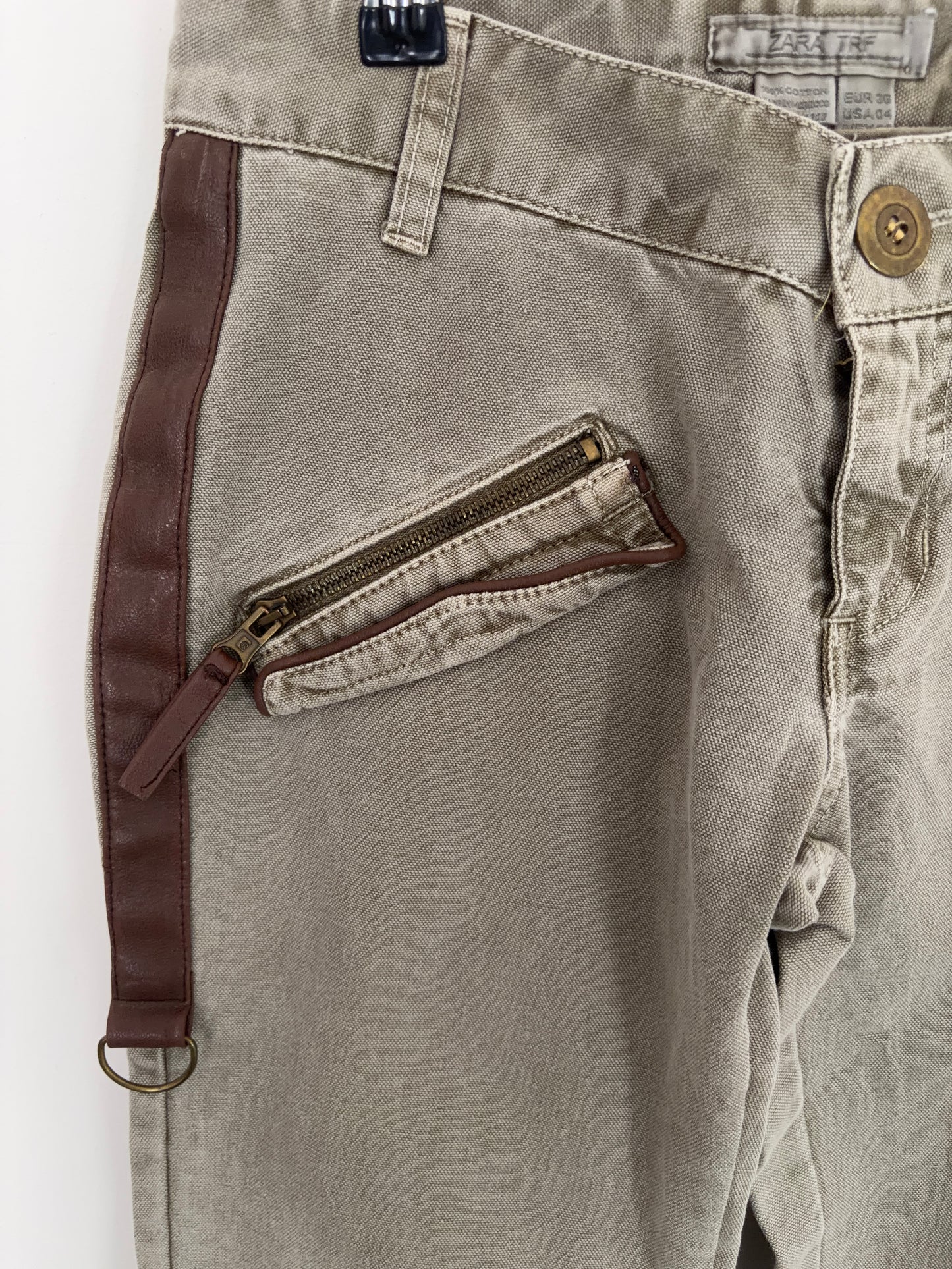 Zara Khaki Cargo Capris